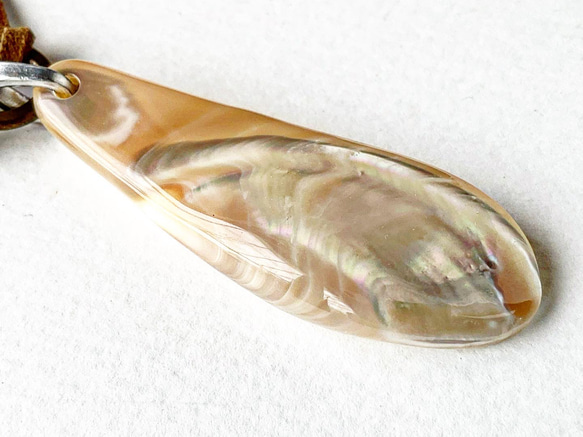 世界で最も美しい真珠層！一点物の高瀬貝のファーストマザーリップで作った、ペンダント【送料無料】紐フリーサイズ 11枚目の画像