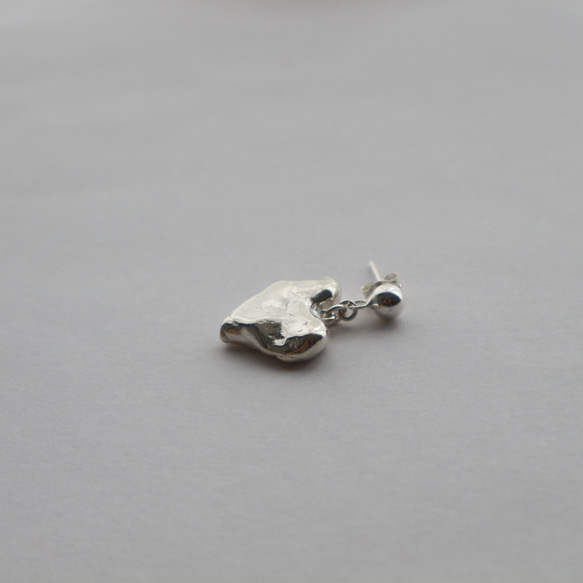 [Silver925] 心形巧克力耳環&lt;一隻耳朵&gt; 第4張的照片