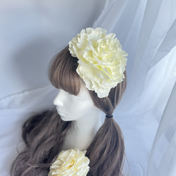 白い大きなお花のレースカチューシャ　披露宴 二次会 パーティー 発表会 ロリータ　ゴシック 7枚目の画像