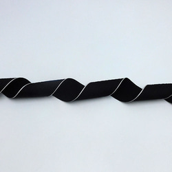 モノトーンエンボスリボン（Black x White edge / ブラック x ホワイトエッジ）40mm x 1m 3枚目の画像