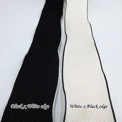 モノトーンエンボスリボン（Black x White edge / ブラック x ホワイトエッジ）40mm x 1m 6枚目の画像