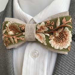 【キッズサイズ】インド刺繍リボンがとても素敵な蝶ネクタイ　Sサイズ 4枚目の画像