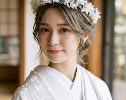 1600円 ユーカリとあじさいの髪飾り 本物の花 卒業 入学 ウエディング ボリュームたっぷり】白あじさいとユーカリの花冠 ヘッドドレス｜成人