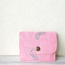 ミナペルホネンchouchoリネンの二つ折り財布/pink 1枚目の画像