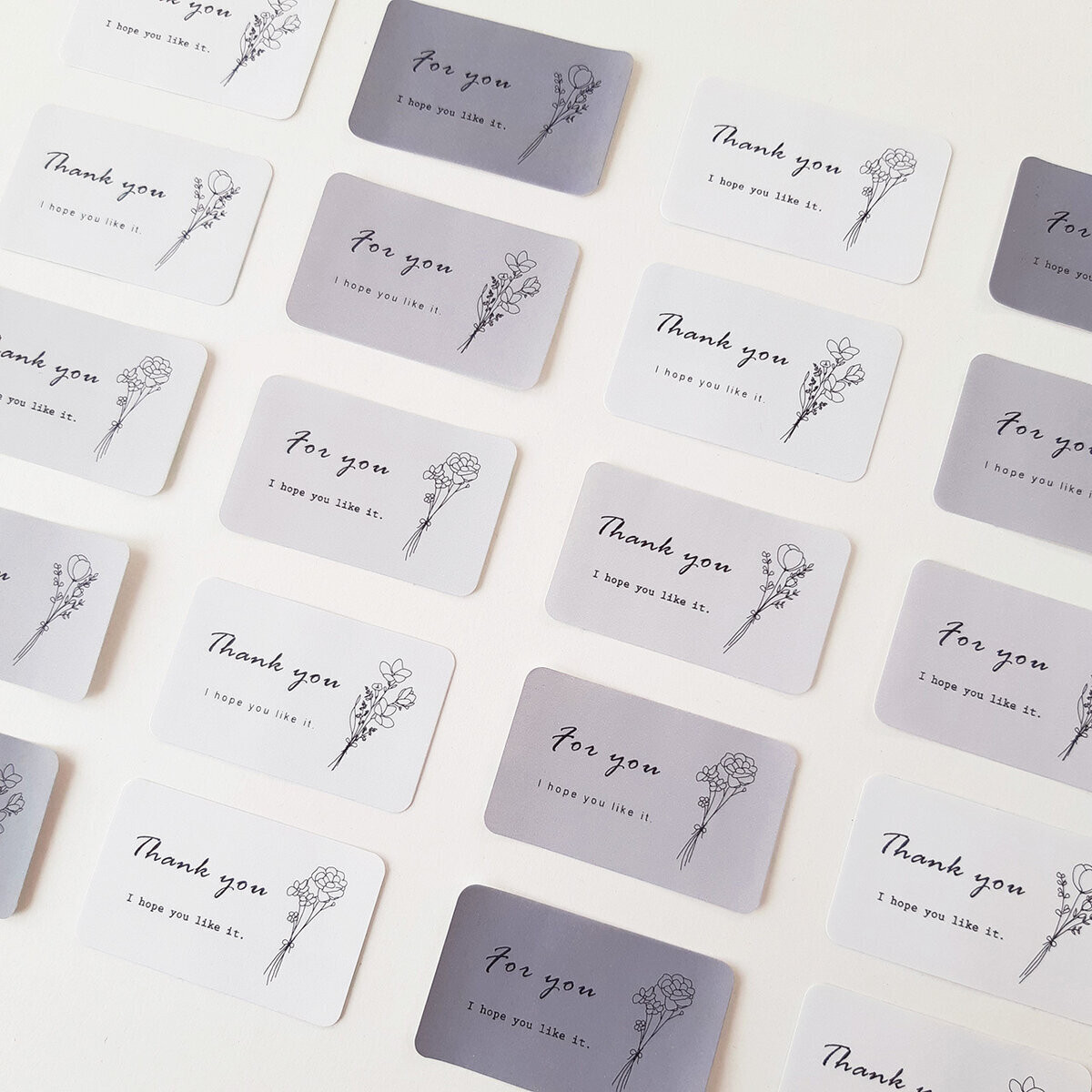 【くすみ系6色セットD】アクセサリー台紙の格上げ★ショップシールサンキューシール