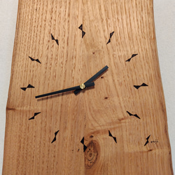 壁掛け振り子時計　【ギフト対応･名入れ可】　～クリ材･２枚合わせ･縦型･創作文字～ 5枚目の画像