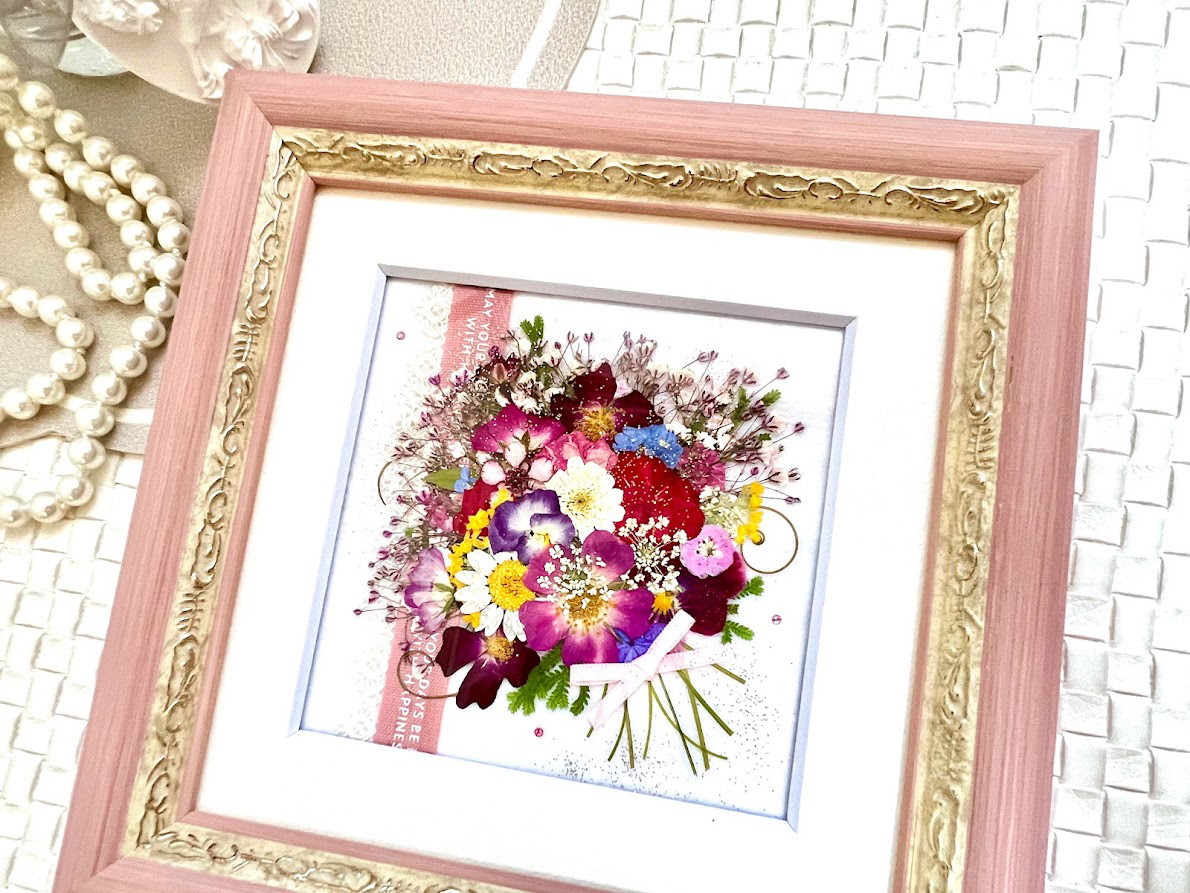 額付き 押花 在庫処分バザール 探れる 個展出品作 - 絵画