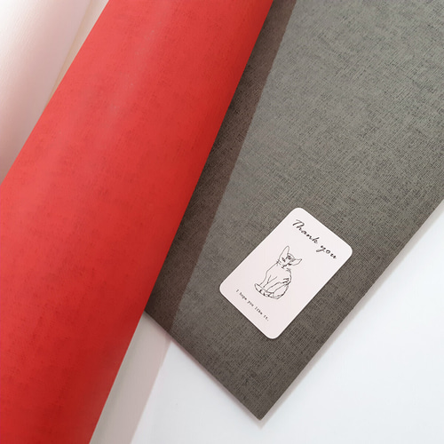 ギフトシール 猫 ネコ ピンクベージュ 30枚入り 文字変更可能