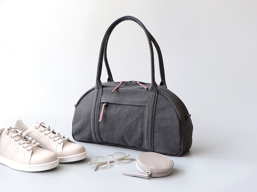 ふだん着ボストン♪いつものお出かけに(チャコール)