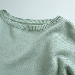 [日本製]天然有機除臭加工/Dolman Summer Knit&lt;水綠色&gt; 第4張的照片