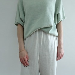 [日本製]天然有機除臭加工/Dolman Summer Knit&lt;水綠色&gt; 第2張的照片