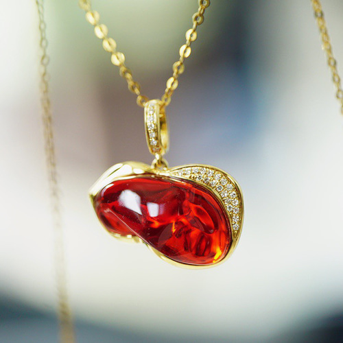 瓢箪」天然ファイアオパール 4.6ct 天然ダイヤモンド 純真無垢 幸運 神 