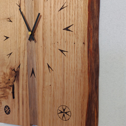 木製の壁掛け時計  V文字　【ギフト対応･名入れ可】　～クリ・クルミ～ 4枚目の画像