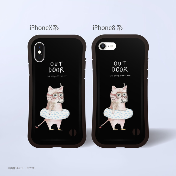 「Outdoor_cat」耐衝撃グリップiPhoneケース 6枚目の画像