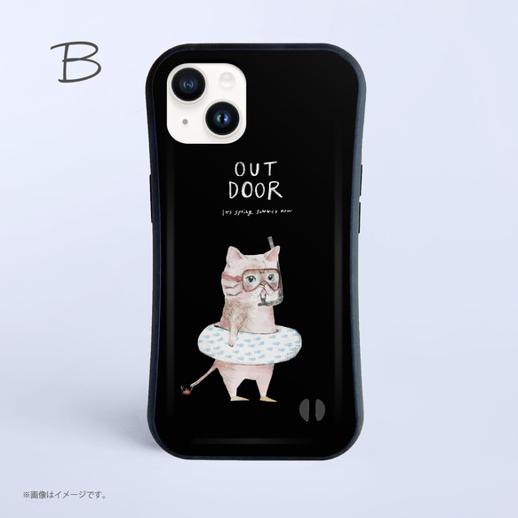 「Outdoor_cat」耐衝撃グリップiPhoneケース 5枚目の画像