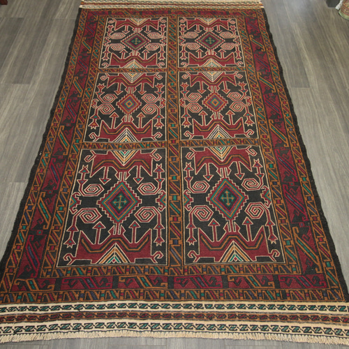 4 手織り オールドキリム トライバルラグ アフガニスタン