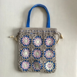 マクラメ✖️ダブルフリンジ♪ ロシアヤーン ズパゲッティ トート