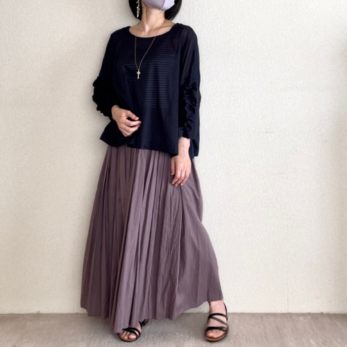 低身長さん向け洋服】コットンシルク ギャザースカート （色