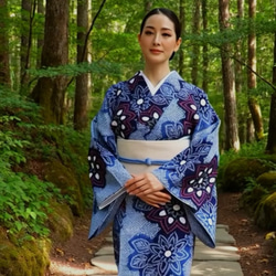 ◇現代 有松鳴海絞 浴衣◇【ミントグリーン】薄羽の蝶が舞う幻想的な