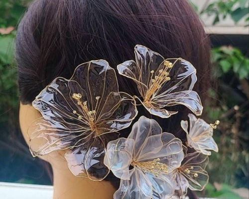 No.010 ハイビスカスモチーフ ガラスのようなアメリカンフラワー