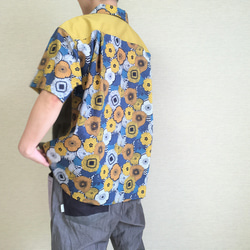 アロハ的なシャツ002 / 花カーキ 5枚目の画像