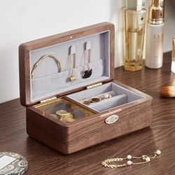 天然木のオルゴール メモリケース アクセサリー収納 リング・指輪置き