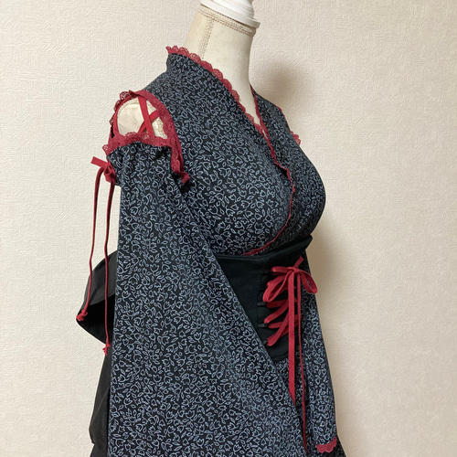 終)楽ちん浴衣セット(忍紅) 浴衣 Granny Sue 通販 16283384