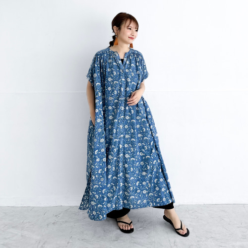 antiqua インド綿 シャツワンピース ワンピース レディース 送料