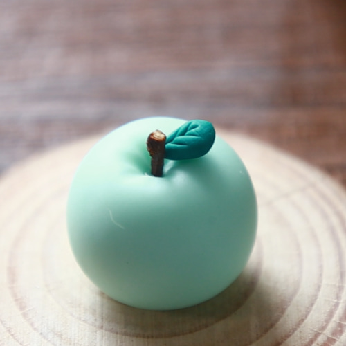 新色!!】しあわせのりんご(2個セット) クレイアート/インテリア/樹脂