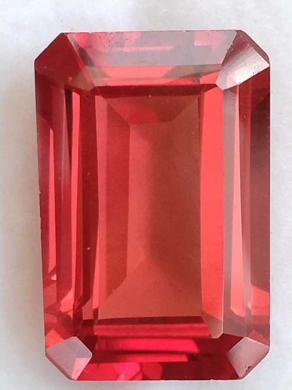 sale!キラキラ輝く　オレンジサファイアルース　11.45ct　エメラルドカット 3枚目の画像