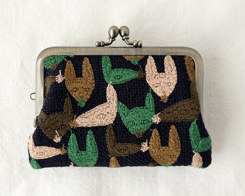 受注制作 がま口ミニ財布 ミナペルホネンを使用して 名刺入れ・カード