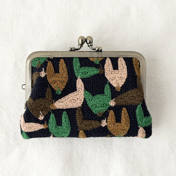 受注制作 がま口ミニ財布 ミナペルホネンを使用して 名刺入れ・カード