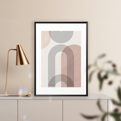 北欧ジャパンディ 【 幾何学アートポスター3枚セット ラインアート③