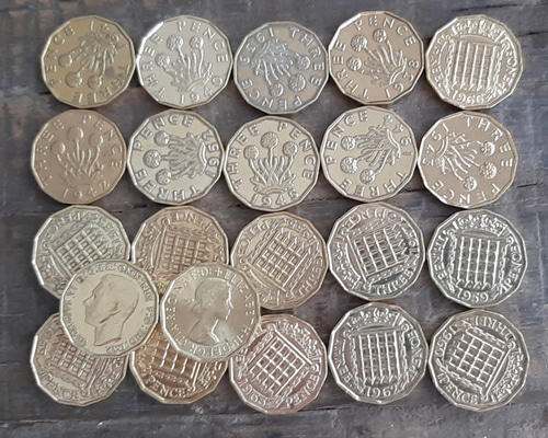 【良好品】 1937年~1967年 3ペンス イギリス 22個 3ペニーコイン 英国 コレクション