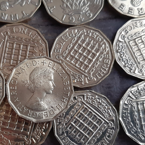 1937年 10枚セット英国3ペニーコイン イギリス3ペンスブラス美物
