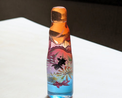【¥5000で送料無料】レジンオブジェ/金魚と花火のラムネ瓶・みかん/レジン/オブジェ/雲レジン