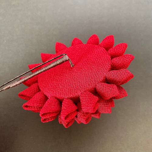 つまみ細工髪飾り ワインレッド 和装 着物 振袖 袴 色打掛 成人式 卒業