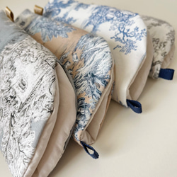 メガネケース　トワルドジュイ Toile de Jouy 　 オフホワイト×ブルー 14枚目の画像