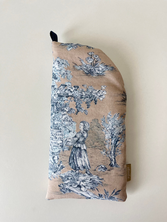 メガネケース　トワルドジュイ Toile de Jouy 　 ベージュ 4枚目の画像