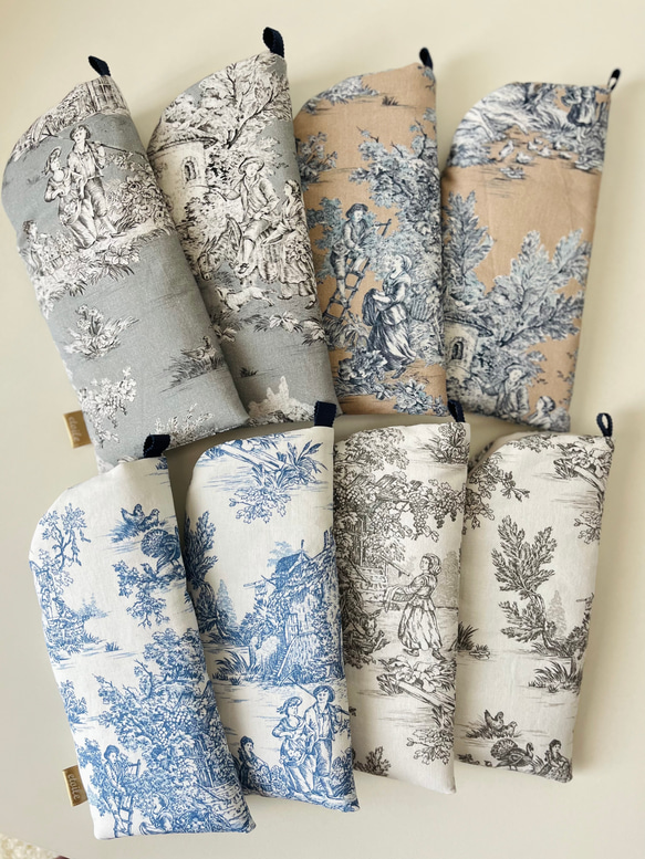 メガネケース　トワルドジュイ Toile de Jouy 　 ベージュ 17枚目の画像