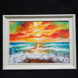 油絵 絵画 【太陽の海】 1枚目の画像