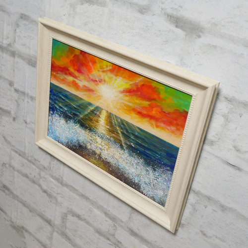 油絵 油彩 油彩画 絵 絵画【癒しの朝焼けの海】 油絵 油彩 油彩画 絵 絵画【癒しの朝焼けの海】 | HIROSHI1990