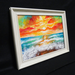 油絵 絵画 【太陽の海】 2枚目の画像