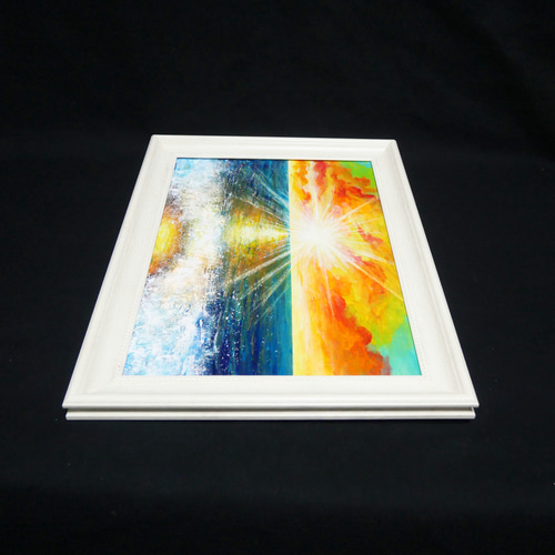 油絵 油彩 油彩画 絵 絵画 絵【癒しの朝焼けの海】 絵画 HR 通販