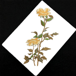 イエロー薔薇刺繍モチーフ　13.5*23.5cm　アイロン接着 2枚目の画像