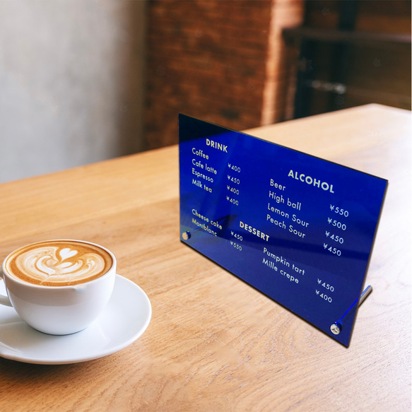 アクリル製メニュー表 2枚目の画像