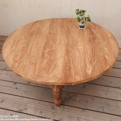 オールドチーク ダイニングテーブル 90.5cm ラウンドテーブル ローテーブル 木製 テーブル センターテーブル 座卓 11枚目の画像