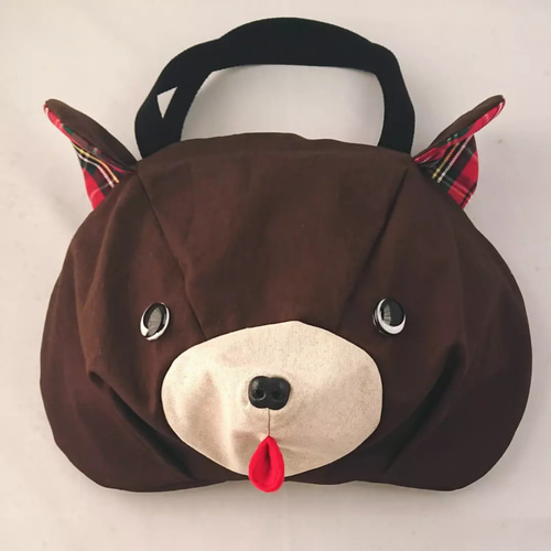熊かおトートバッグ 大人が持つクマ レトロくまちゃいろ トート