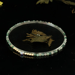 輕奢風水草嗎瑙14K包金 GF Swarovski 配珠水晶手鍊 ( Moss Agate Bracelet ) 第3張的照片