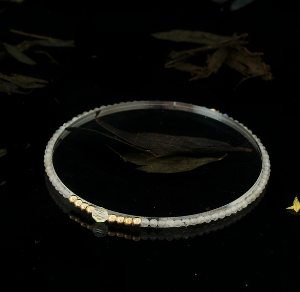 輕奢風灰拉長石14K包金 GF Swarovski 配珠水晶手鍊 ( Labradorite Bracelet ) 第6張的照片